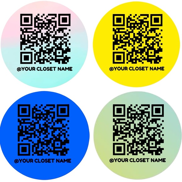 100 CUSTOM 2" stickers with YOUR poshmark QR code & closet name! - Picture 2 of 5